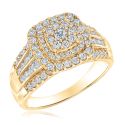 Ellaura Glow Yellow Gold Multi-Diamond Engagement Ring 1ctw - Size 5